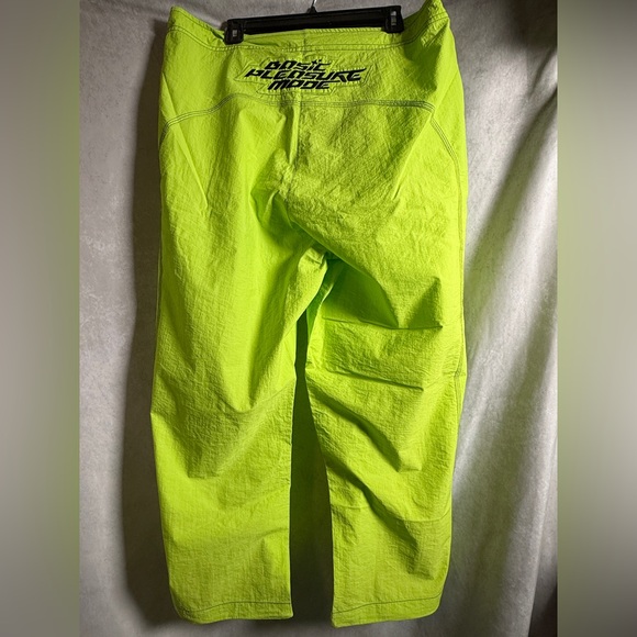 Basic Pleasure Mode Dolls Kill Acid Cargo Pants Lime Green Parachute Rave Club - Picture 4 of 6